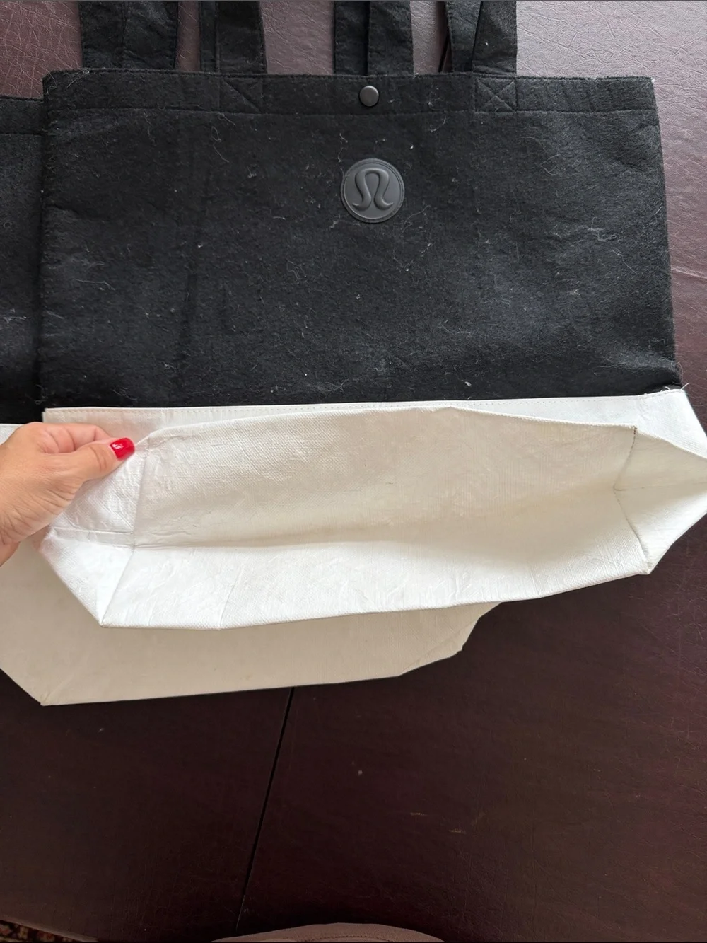 lululemon athletica Black and White Colorblock Tote Set of 3